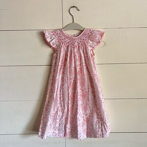 Le Za Me smocked bunny floral print dress